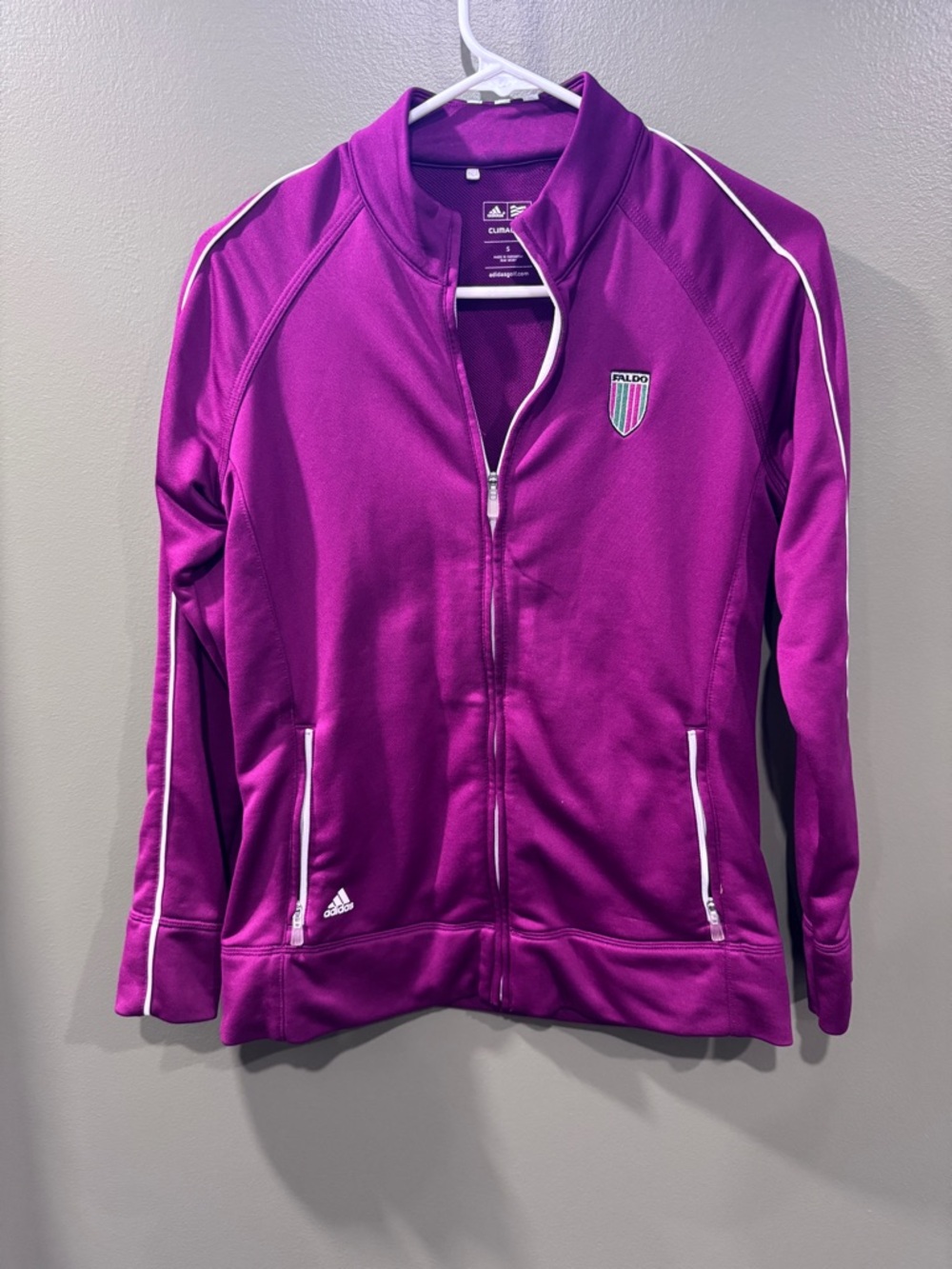 Adidas Faldo Climalite Women's Purple Full-Zip Sweatshirt Small